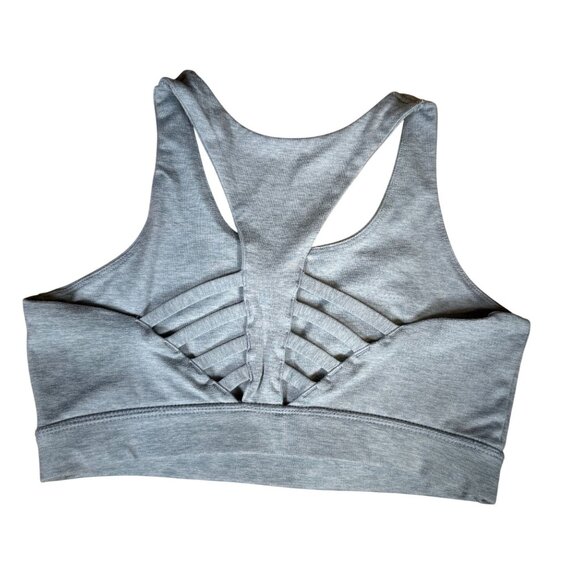 Peloton Embrace Cutout Strappy Sports Bra Women's Size Small in Light Blue Gray - Picture 3 of 4